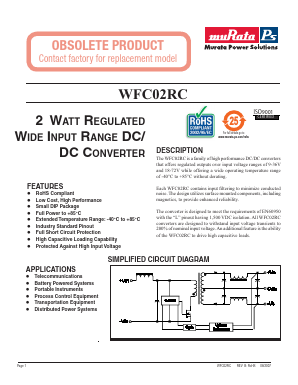 WFC02RC Datasheet PDF Murata Power Solutions
