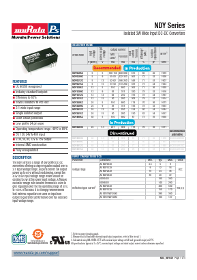 NDY0509C Datasheet PDF Murata Power Solutions