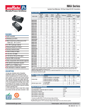 NKA0303DC Datasheet PDF Murata Power Solutions