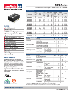 NCS6S1215C Datasheet PDF Murata Power Solutions