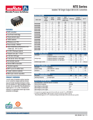 NTE1205MC Datasheet PDF Murata Power Solutions