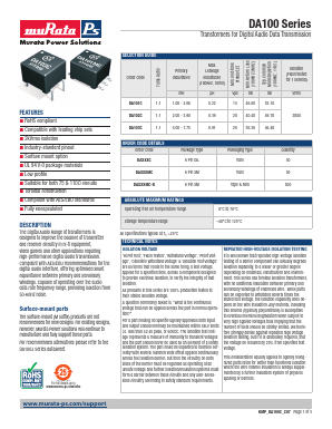 DA101C Datasheet PDF Murata Power Solutions