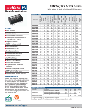 NMV1505SAC Datasheet PDF Murata Power Solutions