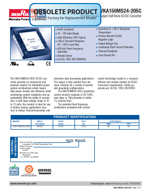 VKA150MS24-205C Datasheet PDF Murata Power Solutions