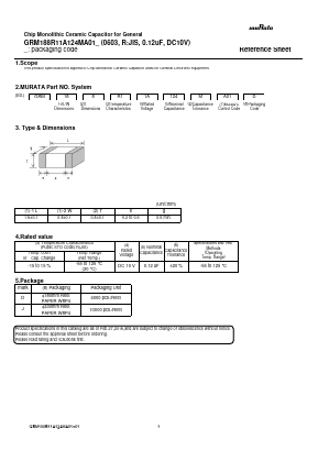 GRM188R11A124MA01 Datasheet PDF Murata Manufacturing