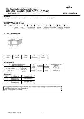 GRM188B11C104JA01J Datasheet PDF E-CMOS Corporation