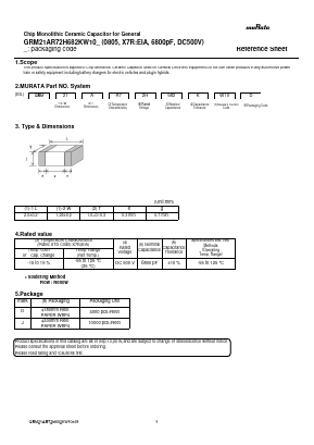 GRM21AR72H682KW10J Datasheet PDF Murata Manufacturing