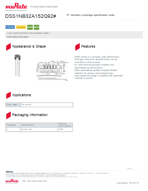 DSS1NB32A152Q92 Datasheet PDF Murata Manufacturing