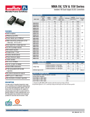 NMA0505DC Datasheet PDF Murata Manufacturing
