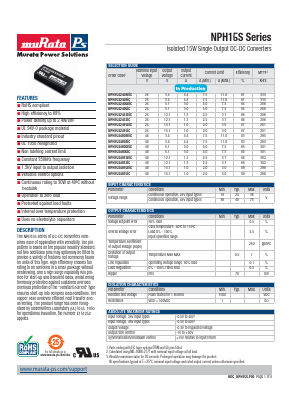 NPH15S2405EIC Datasheet PDF Murata Manufacturing