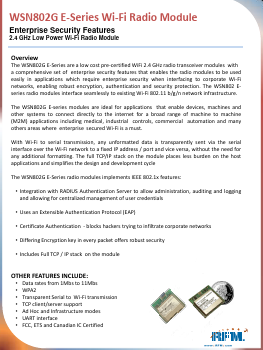 WSN802GADK-A Datasheet PDF Murata Manufacturing