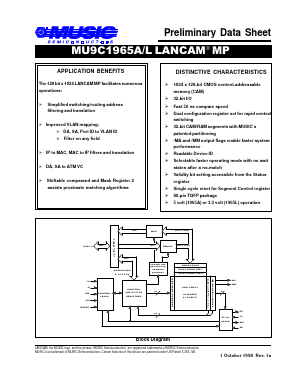 MU9C1965L-12TCC Datasheet PDF Music Semiconductors