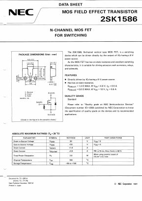 2SK1586 Datasheet PDF NEC => Renesas Technology