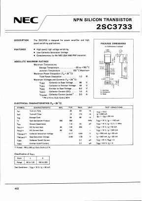 2SC3733 Datasheet PDF NEC => Renesas Technology