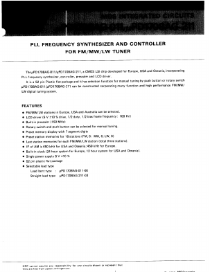 UPD1708AG-011 Datasheet PDF NEC => Renesas Technology