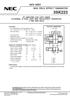 3SK223 Datasheet PDF NEC => Renesas Technology