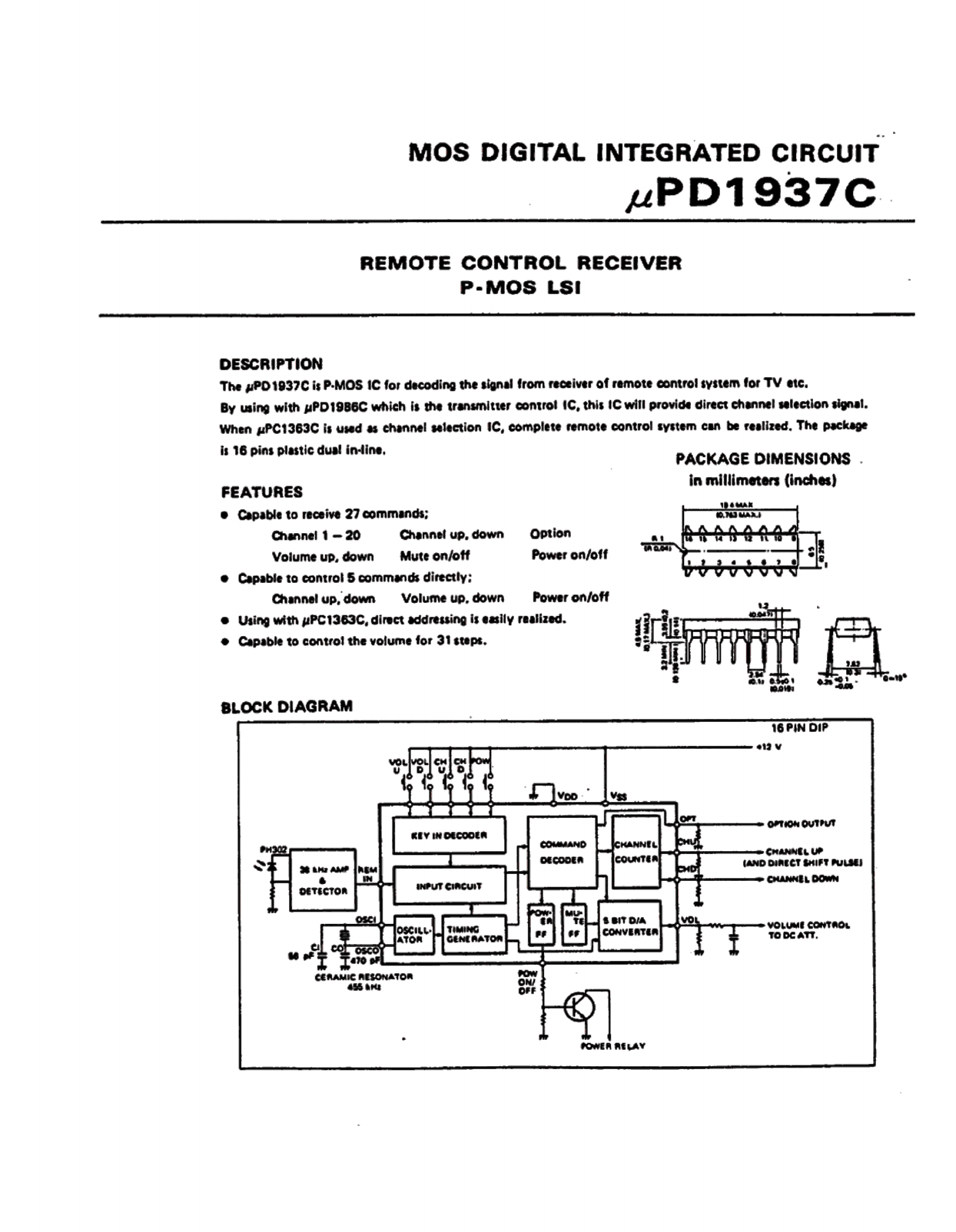 UPD1937C Datasheet PDF NEC => Renesas Technology