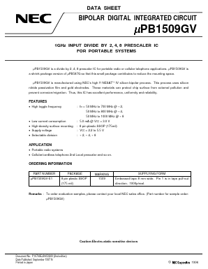 UPB1509GV-E1 Datasheet PDF NEC => Renesas Technology