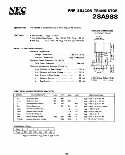 2SA988 Datasheet PDF NEC => Renesas Technology