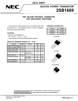 2SB1669-S Datasheet PDF NEC => Renesas Technology