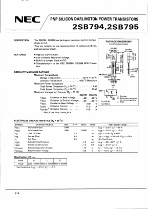 B794 Datasheet PDF NEC => Renesas Technology