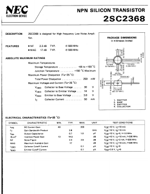 2SC2368 Datasheet PDF NEC => Renesas Technology
