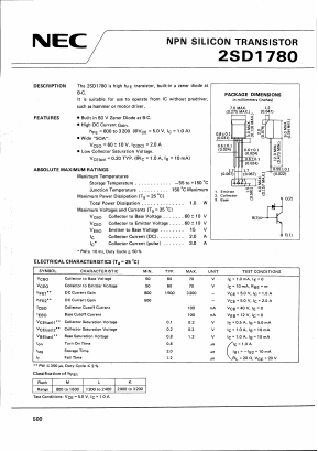 D1780 Datasheet PDF NEC => Renesas Technology