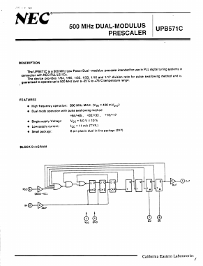 UPB571C Datasheet PDF NEC => Renesas Technology