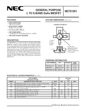 NE721S01-T1B Datasheet PDF NEC => Renesas Technology