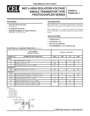 PS2501A Datasheet PDF NEC => Renesas Technology