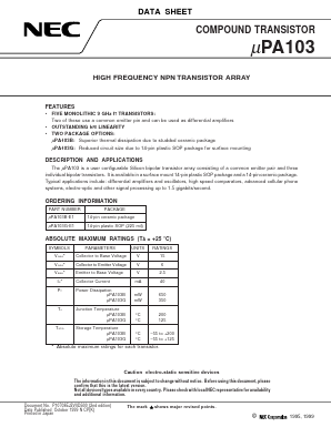 UPA103P Datasheet PDF NEC => Renesas Technology
