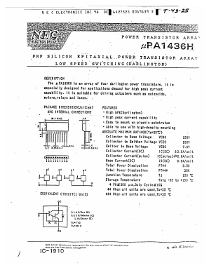 UPA1436H Datasheet PDF NEC => Renesas Technology