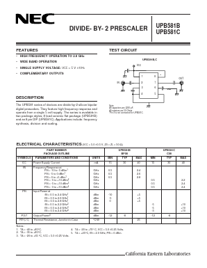 UPB581C Datasheet PDF NEC => Renesas Technology