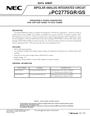 UPC2775GS-E1 Datasheet PDF NEC => Renesas Technology