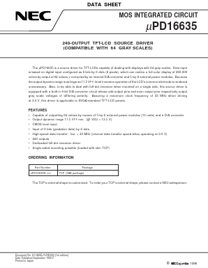 UPD16635 Datasheet PDF NEC => Renesas Technology