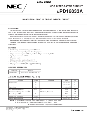 UPD16833AG3 Datasheet PDF NEC => Renesas Technology