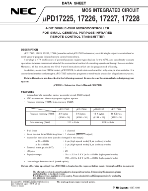 UPD17225CT-XXX Datasheet PDF NEC => Renesas Technology