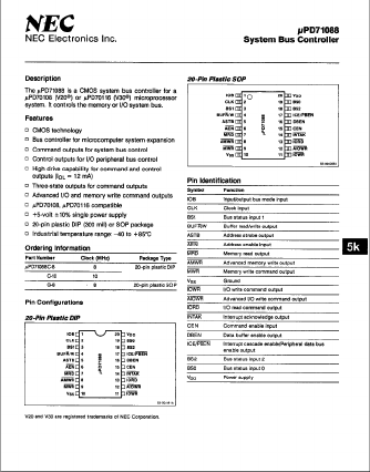 UPD71088C-10 Datasheet PDF NEC => Renesas Technology