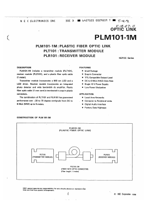 PLM101-1M Datasheet PDF NEC => Renesas Technology