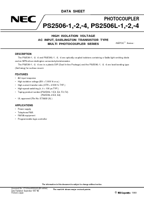 PS2506L-1-E3 Datasheet PDF NEC => Renesas Technology