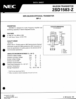 D1583 Datasheet PDF NEC => Renesas Technology