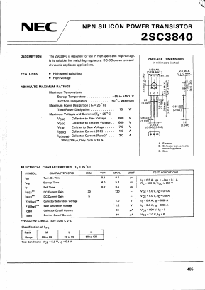 C3840 Datasheet PDF NEC => Renesas Technology