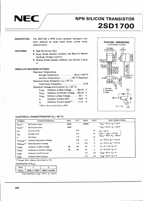 2SD1700 Datasheet PDF NEC => Renesas Technology