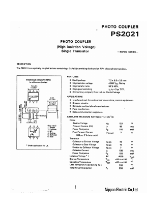 PS2021 Datasheet PDF NEC => Renesas Technology