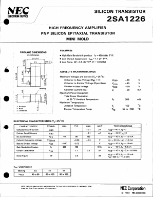 A1226 Datasheet PDF NEC => Renesas Technology