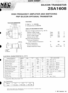 2SA1608 Datasheet PDF NEC => Renesas Technology