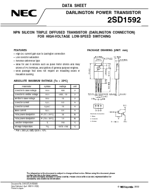 2SD1592 Datasheet PDF NEC => Renesas Technology