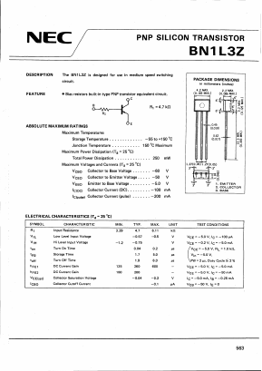 BN1L3Z Datasheet PDF NEC => Renesas Technology