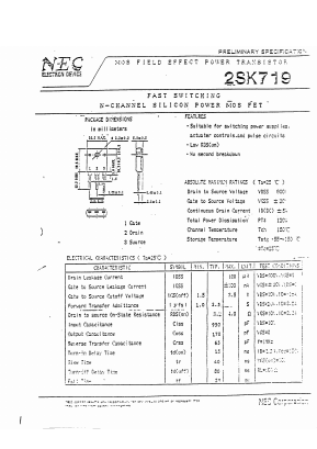 2SK719 Datasheet PDF NEC => Renesas Technology