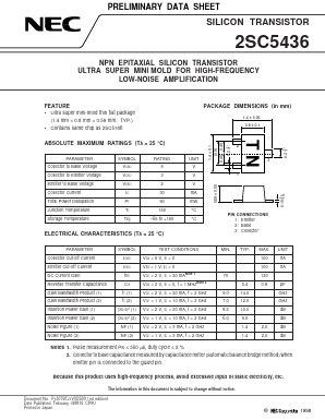 2SC5436-T1 Datasheet PDF NEC => Renesas Technology